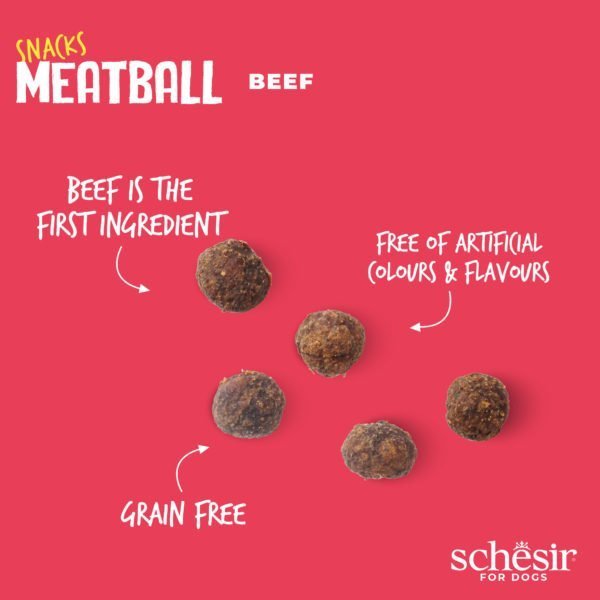 Shpërblime për qen me mish gjedhi, MeatBalls Gently Baked, 225 gr.