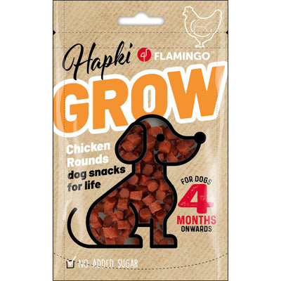 Shpërblime për këlysh, Puppy Grow, Chicken Round, Flamingo, 85 gr.