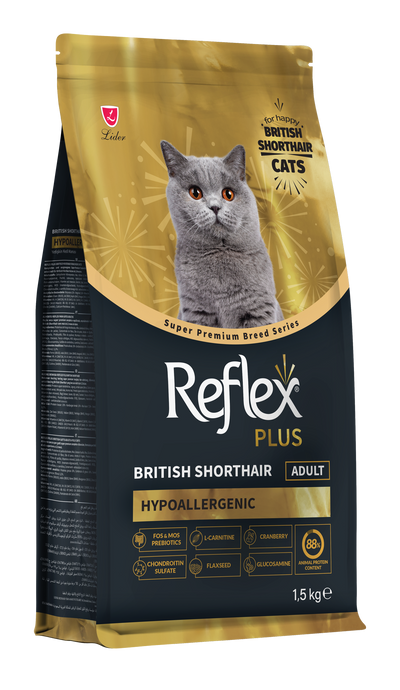 Reflex plus, British ShortHair Adult, Hypoallergenic, 1.5 kg