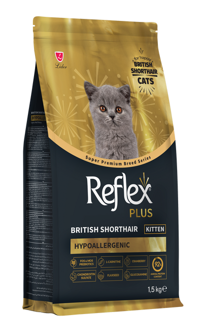 Reflex plus, British ShortHair kotele, Hypoallergenic, 1.5 kg